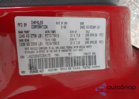 1996 Jeep Grand Cherokee Laredo z USA, uszkodzony, nr VIN 1J4GZ58SXTC354175